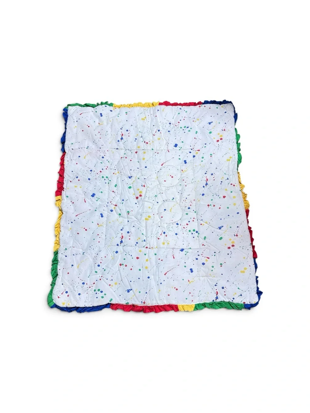 Vintage Carnival Circus Baby Crib Blanket Balloon Primary Color Ruffle Quilt